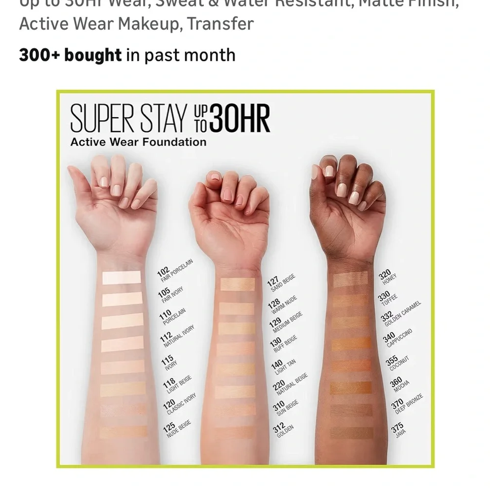 Maybelline Super Stay Liquid Foundation Full Coverage Java 375